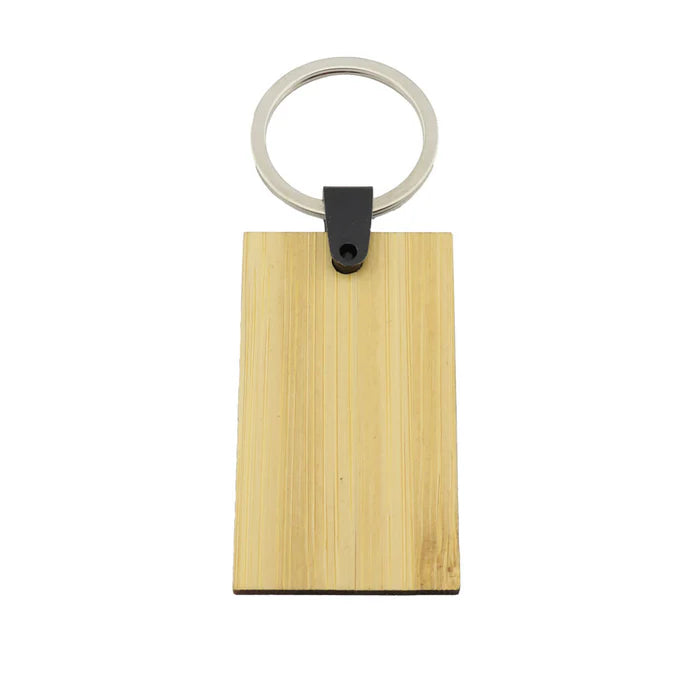 Llavero Bambú Basico Rectangular